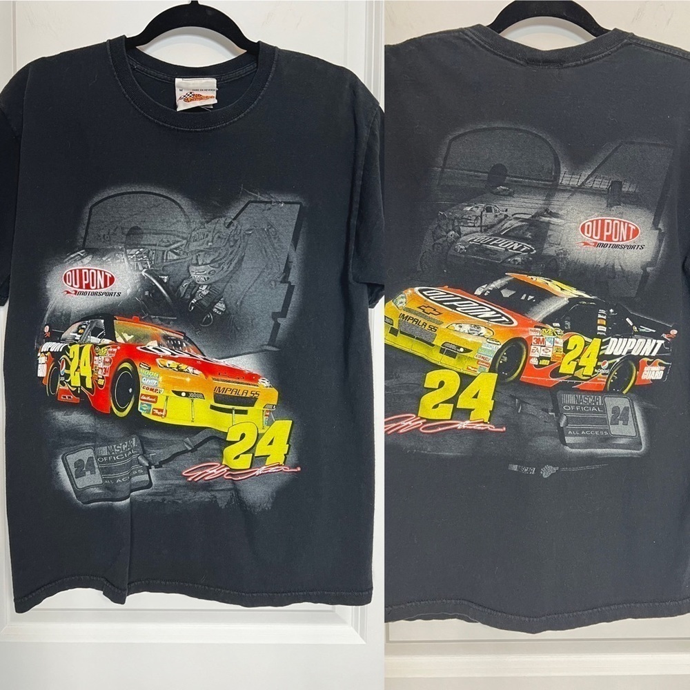 VNTG Y2K (2002) Era NASCAR Winner’s Circle Jeff Gordon Double Sided Racing Tee